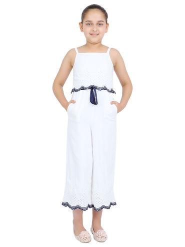 white solid jumpsuit