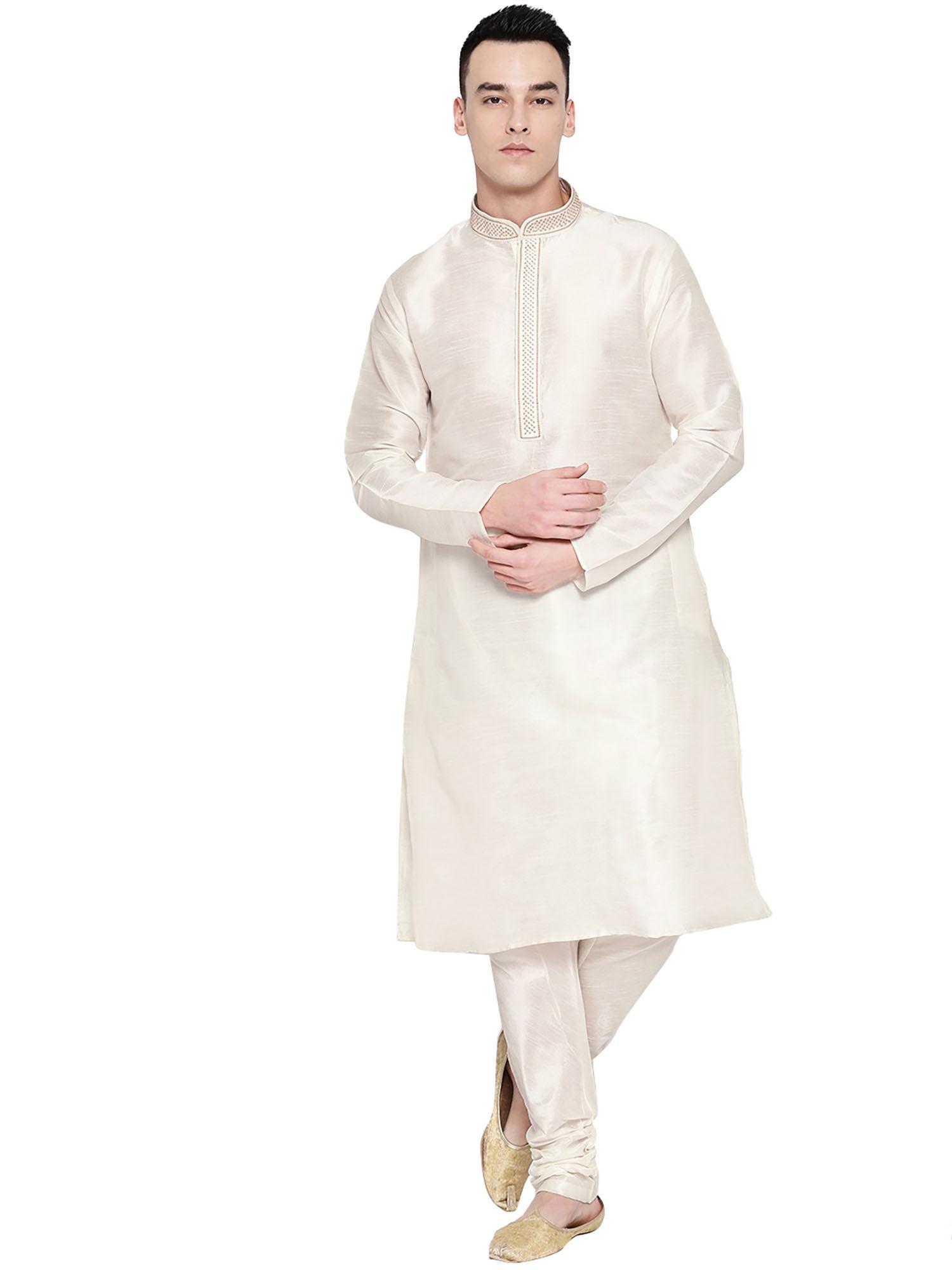 white solid kurta (set of 2)