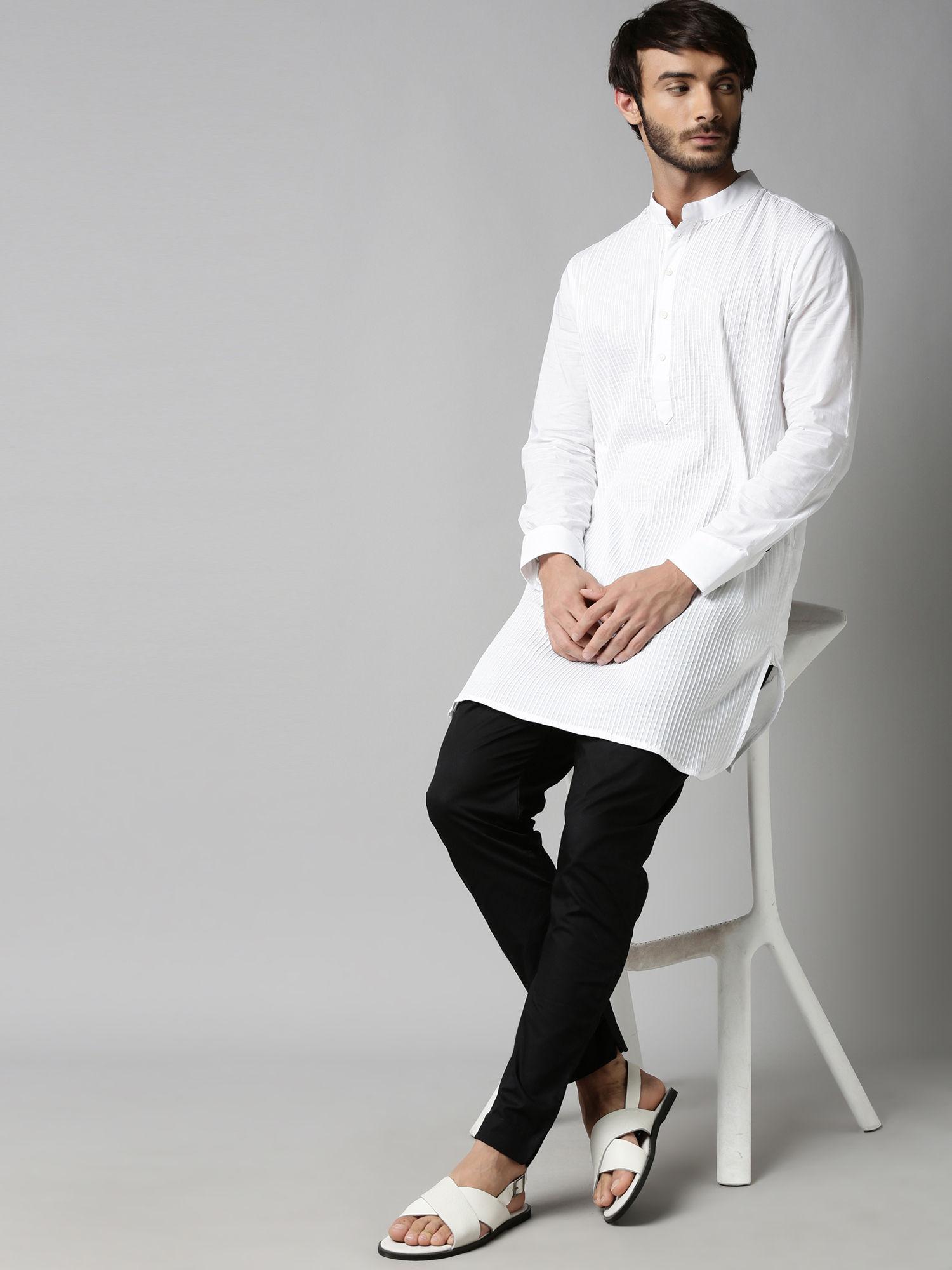 white solid kurta