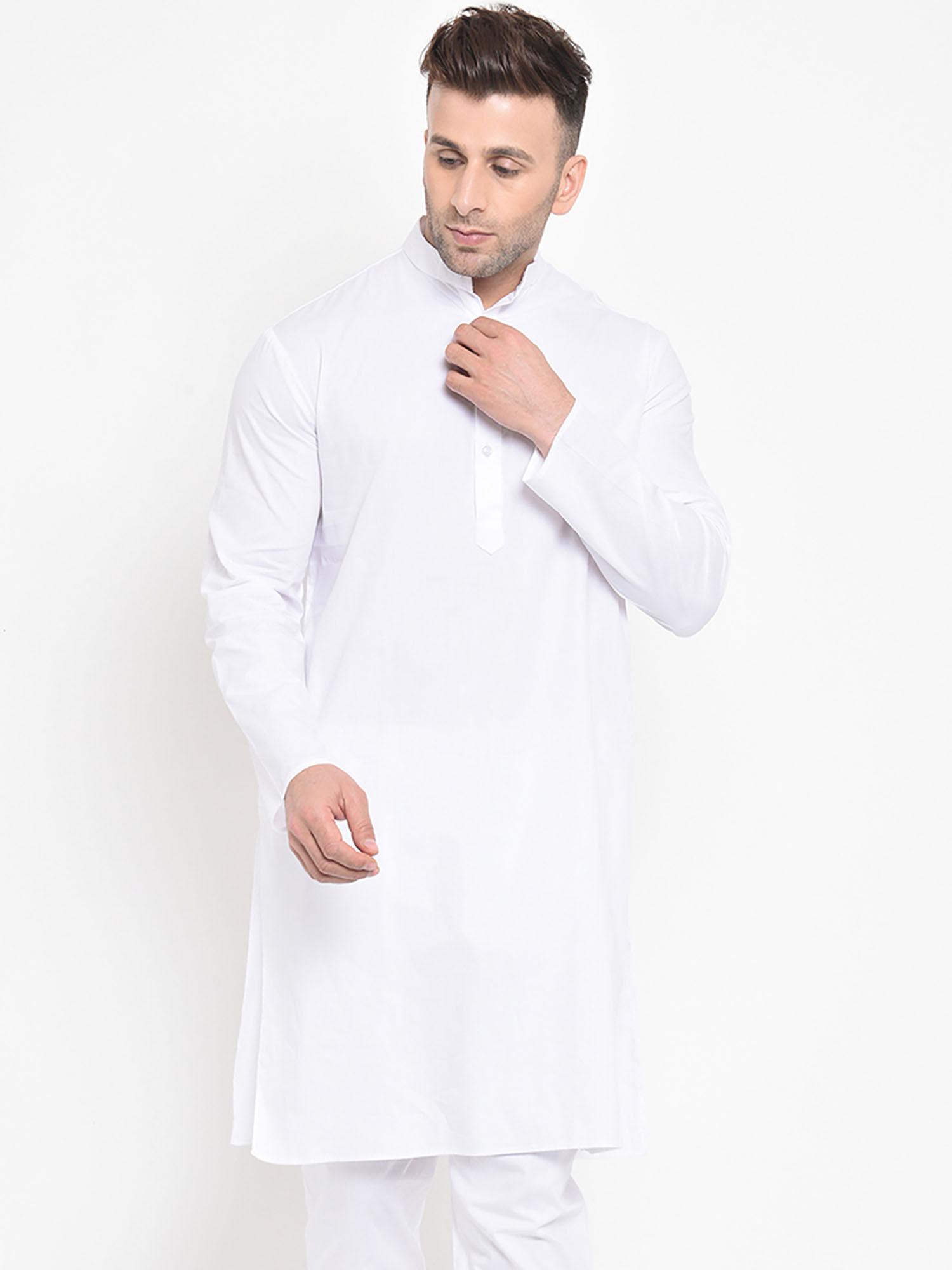 white solid kurta