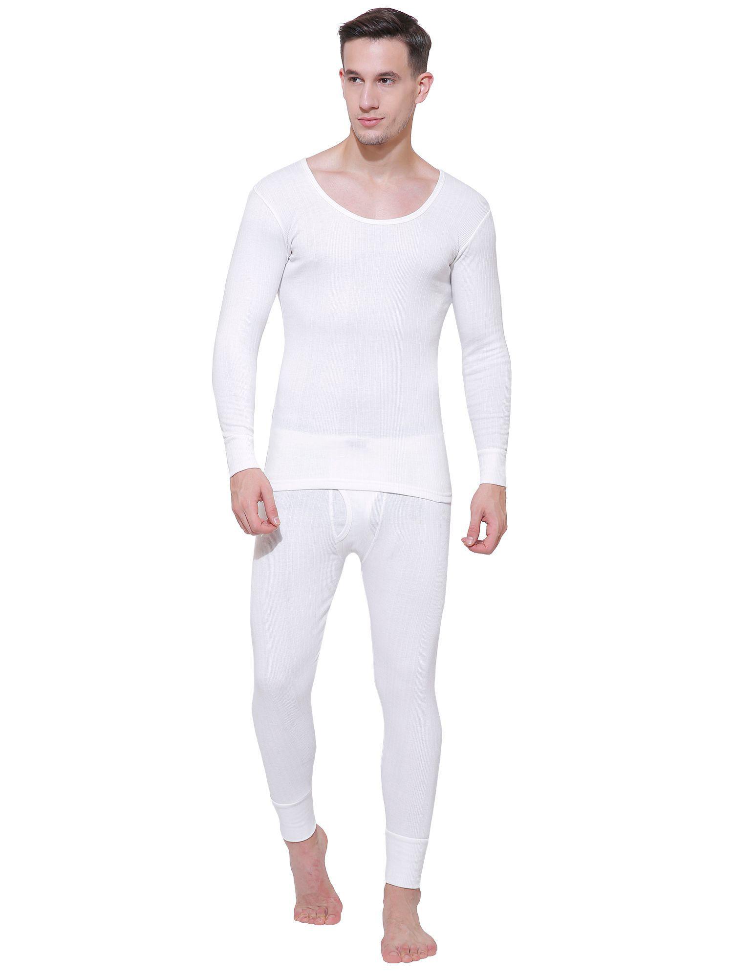 white solid men thermal top white