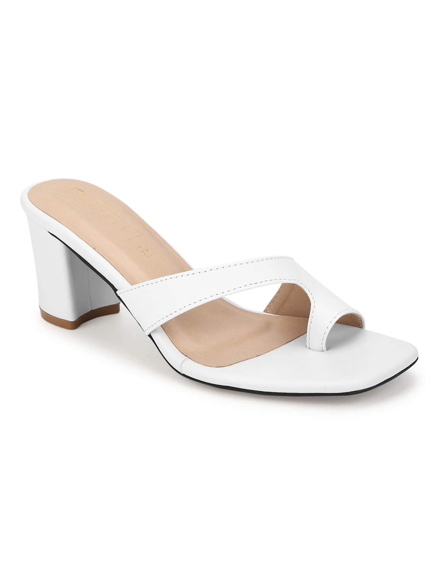 white solid mules