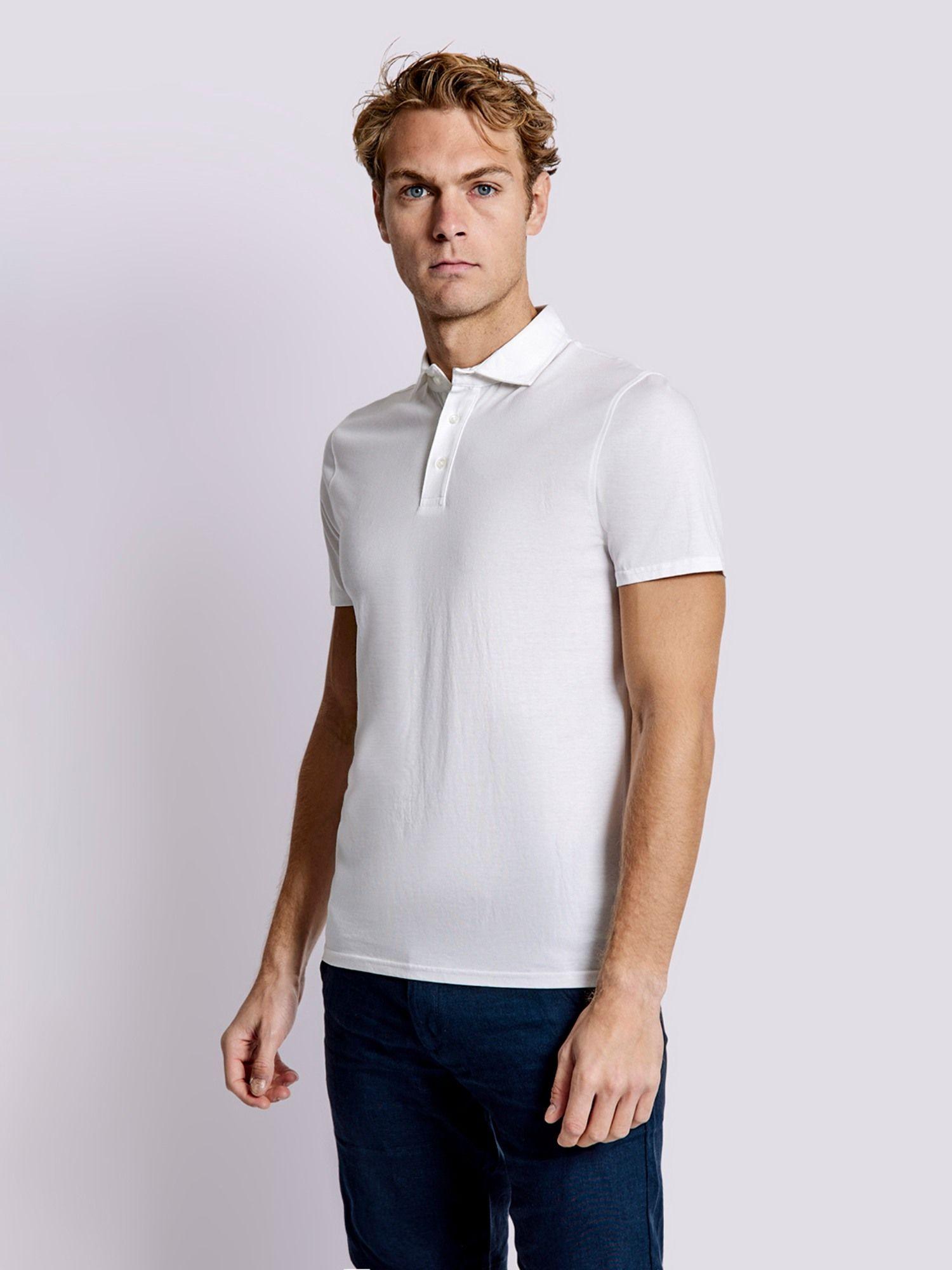 white solid polo neck polo