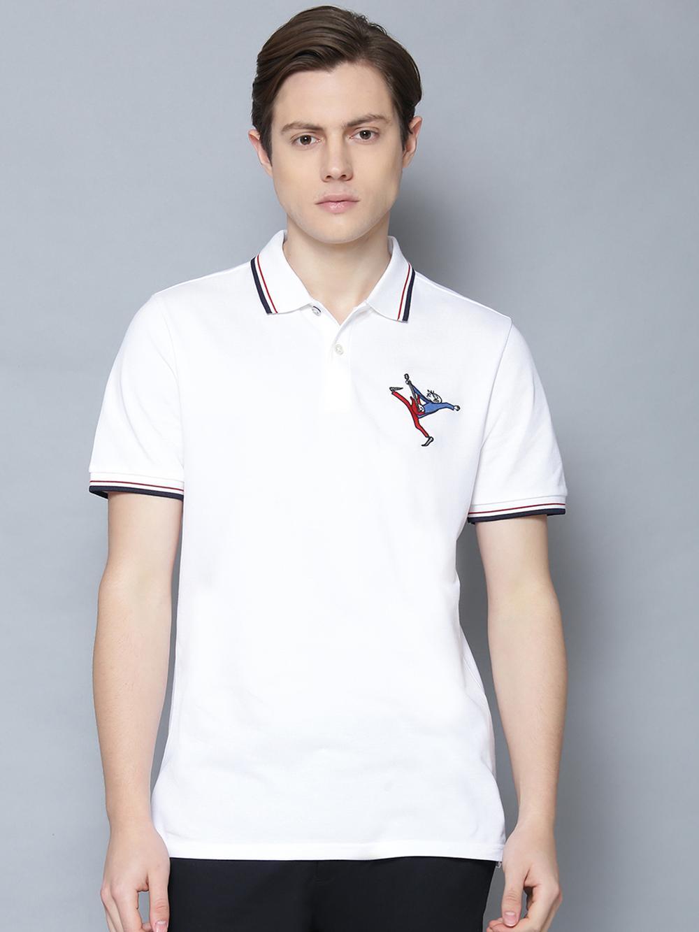 white solid polo t-shirt