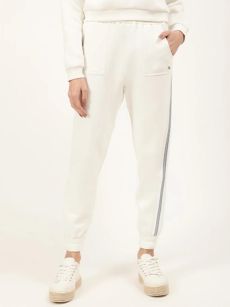 white solid regular fit sweatpant