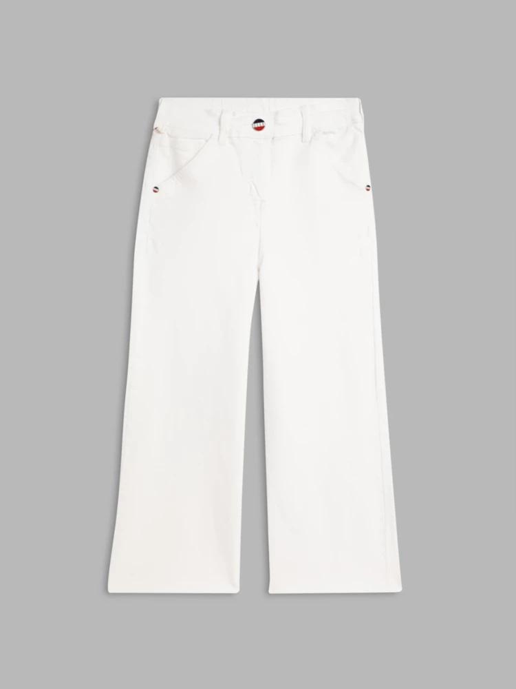 white solid relaxed fit jeans