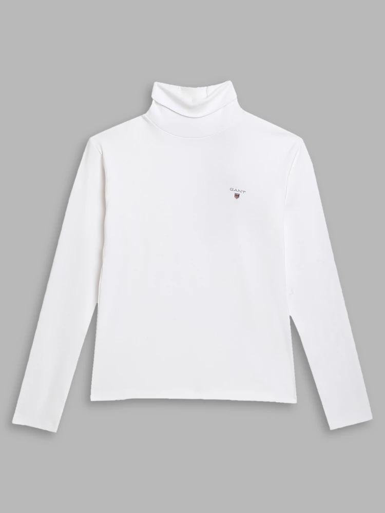 white solid turtle neck sweater