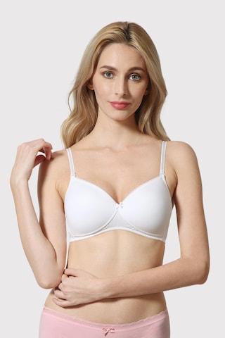 white solid women regular fit bra