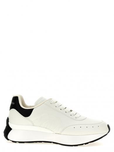 white sprint runner sneakers