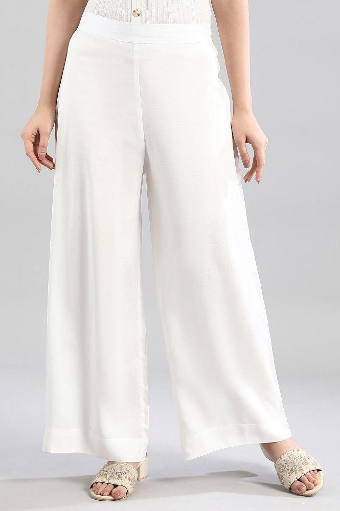 white straight liva women palazzos