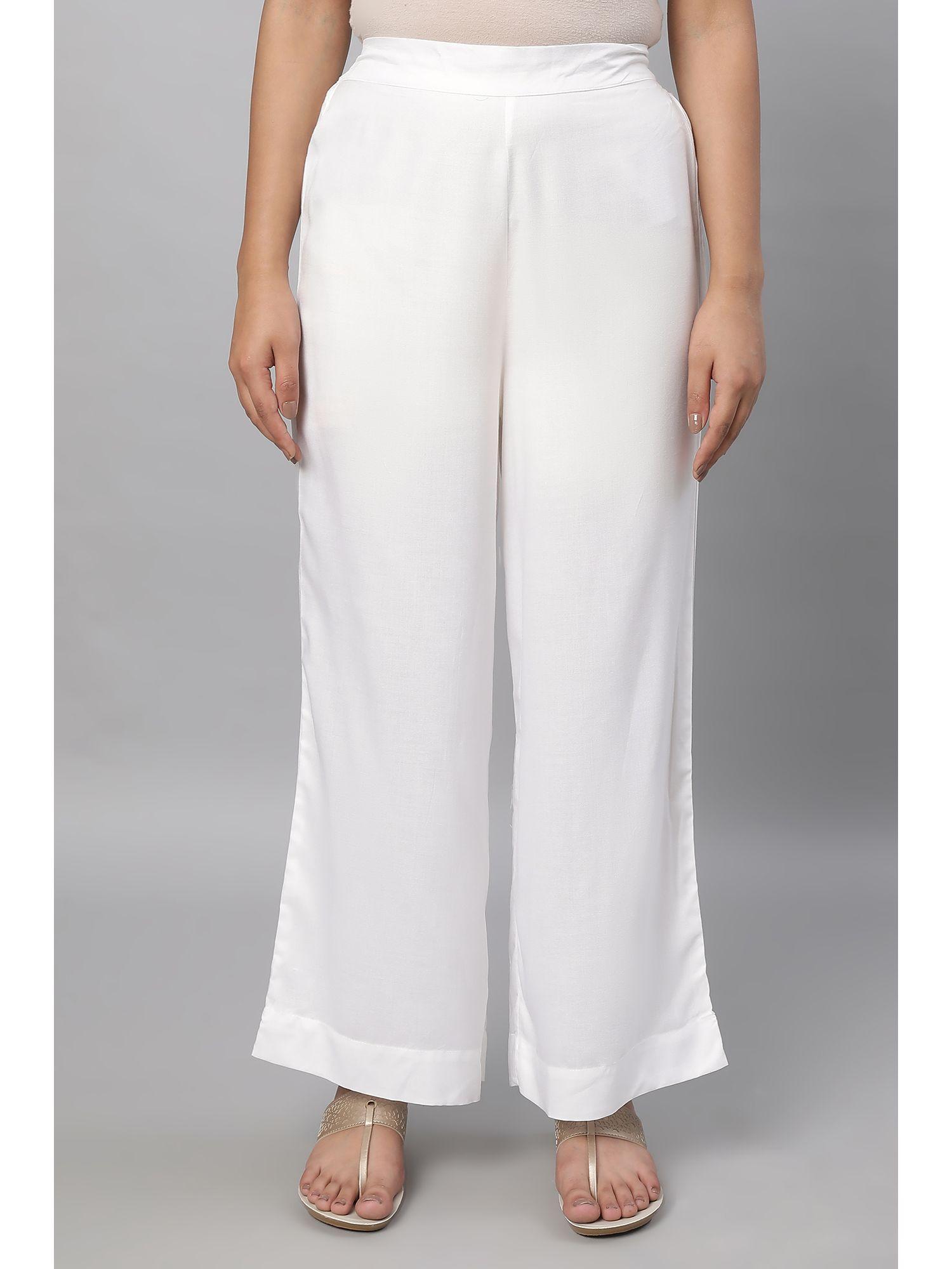 white straight liva womens palazzos