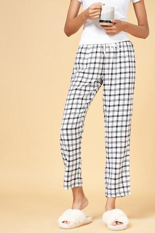 white stripe full length sleepwear women comfort fit pyjama