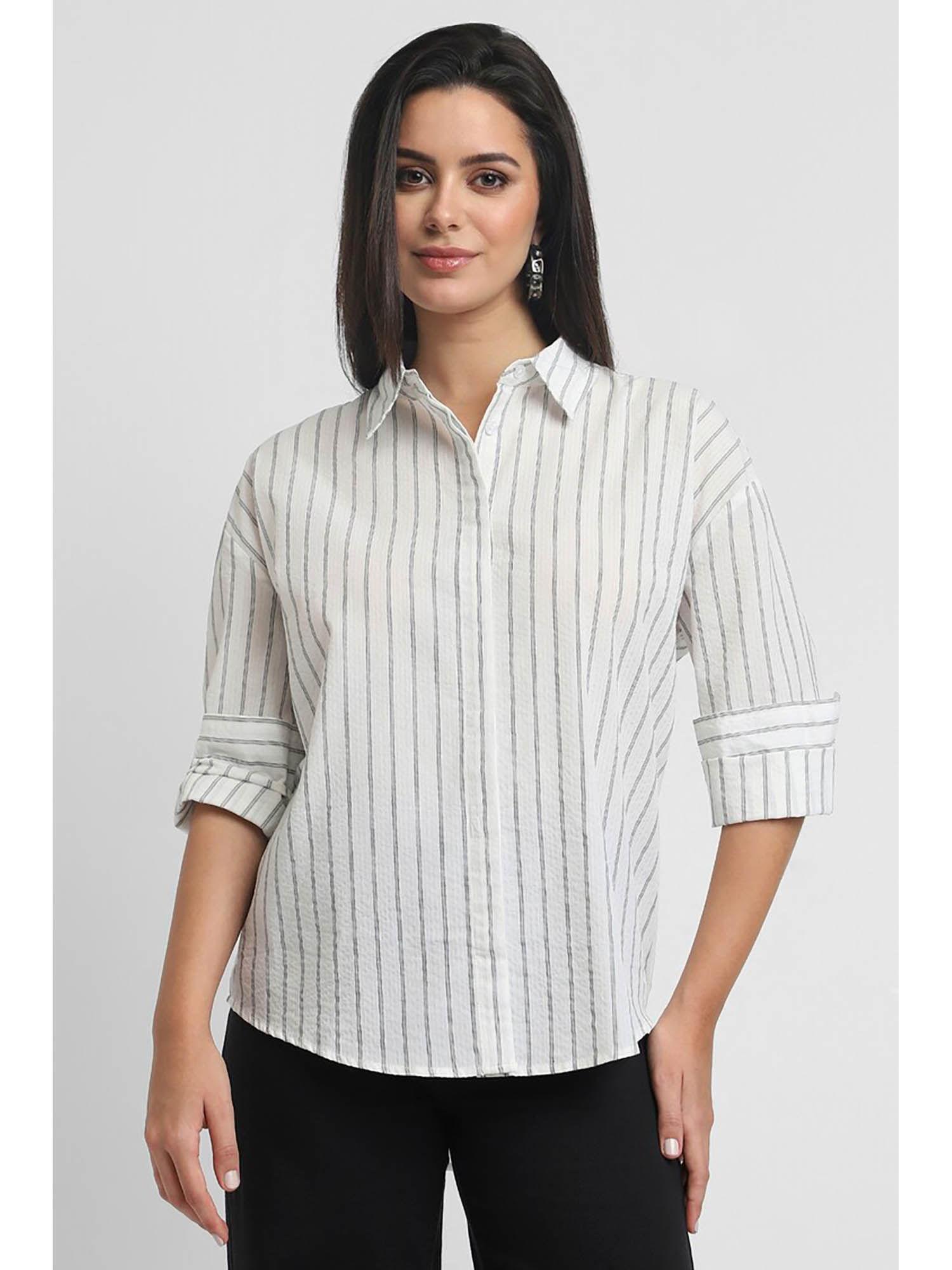 white striped formal shirt