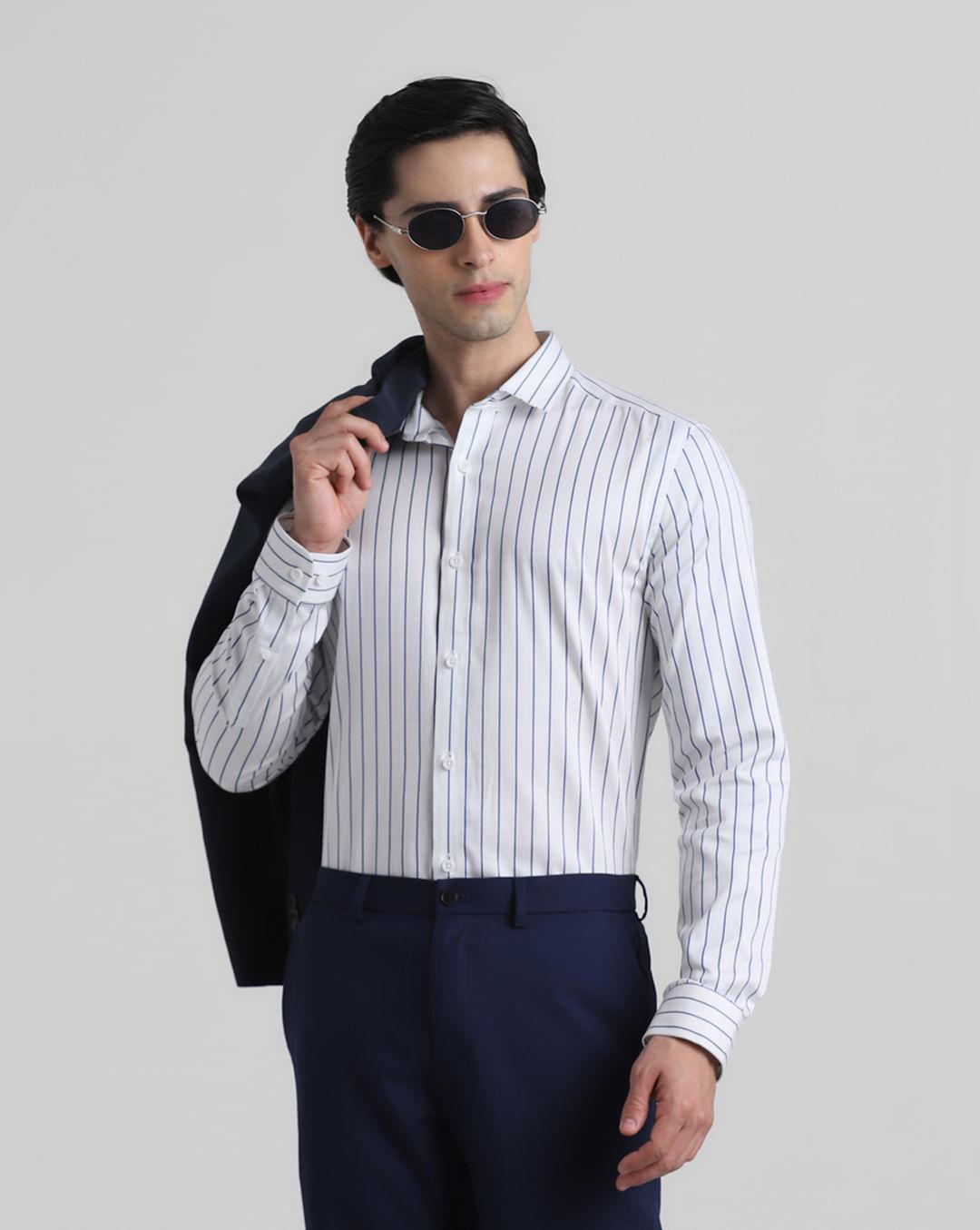 white striped formal shirt