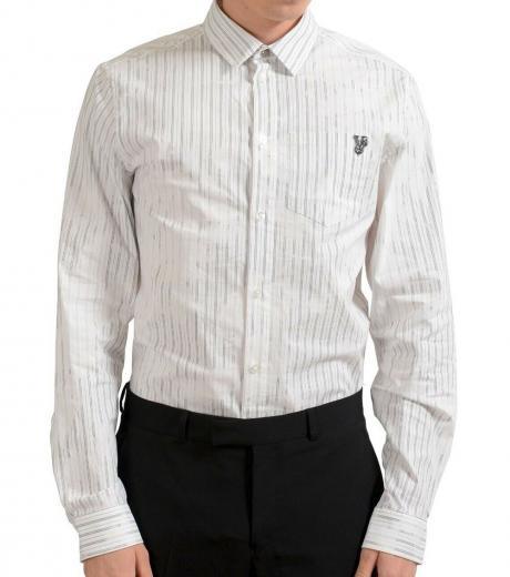 white striped long sleeve casual shirt