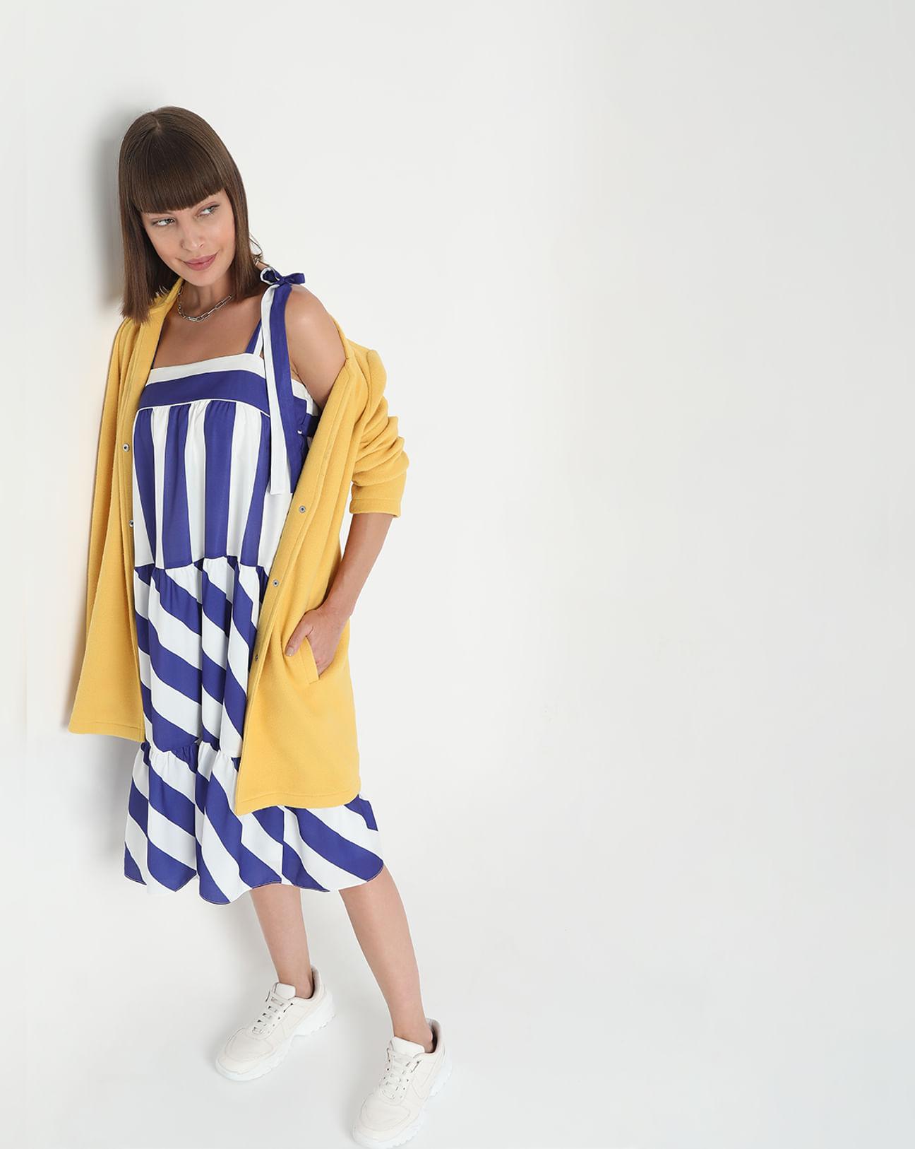 white striped shift dress