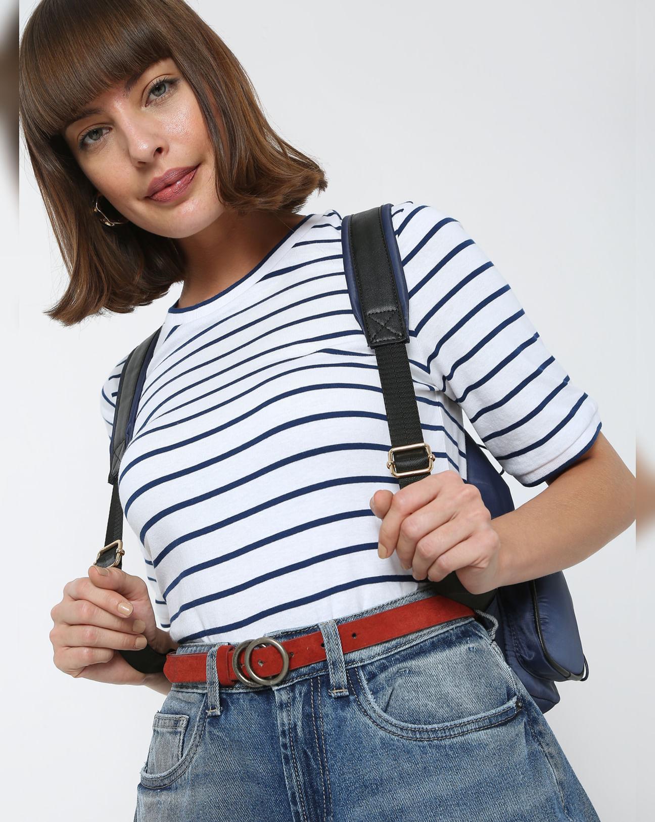 white striped t-shirt