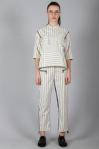 white striped top with pants