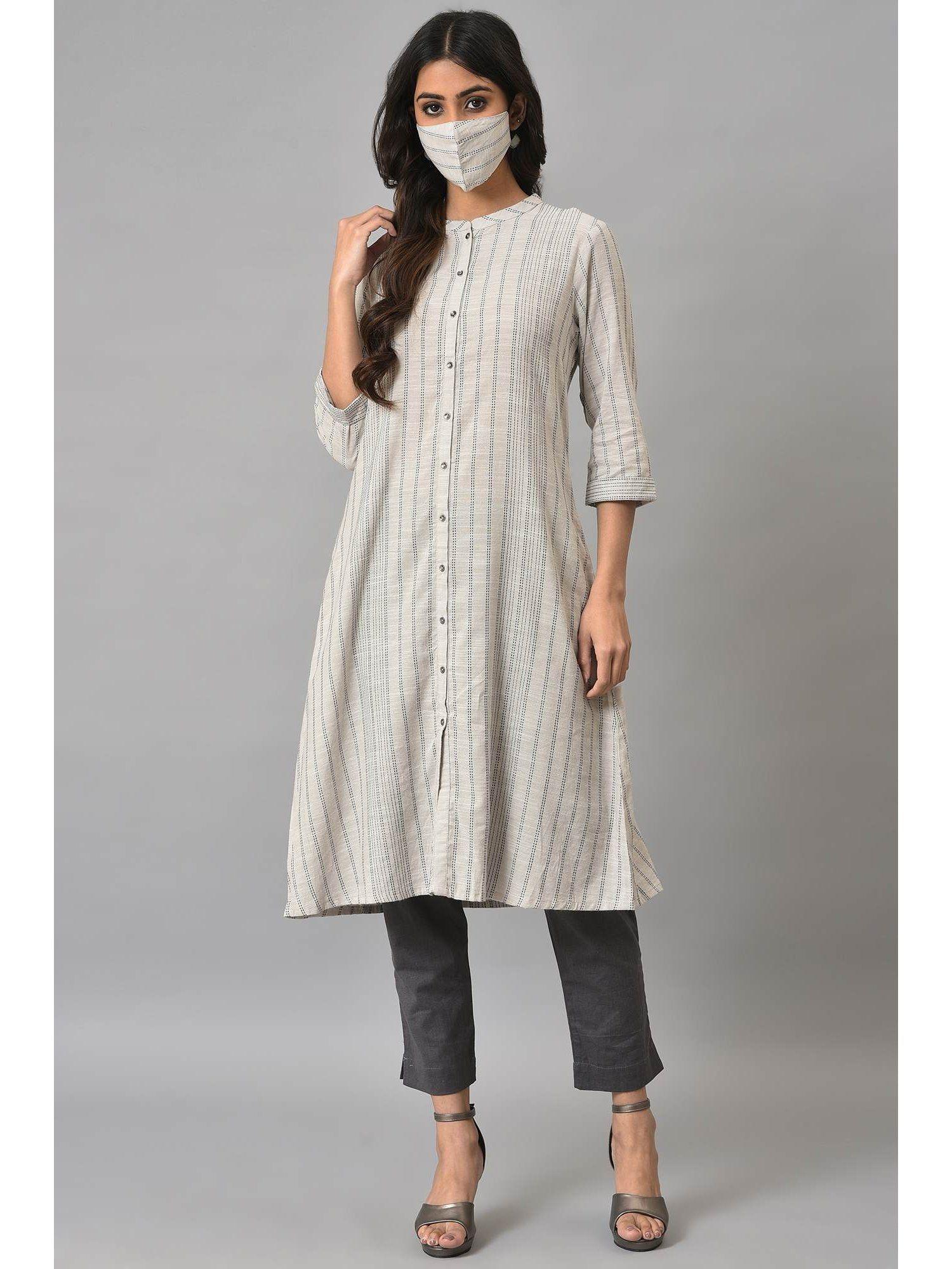 white stripes kurta