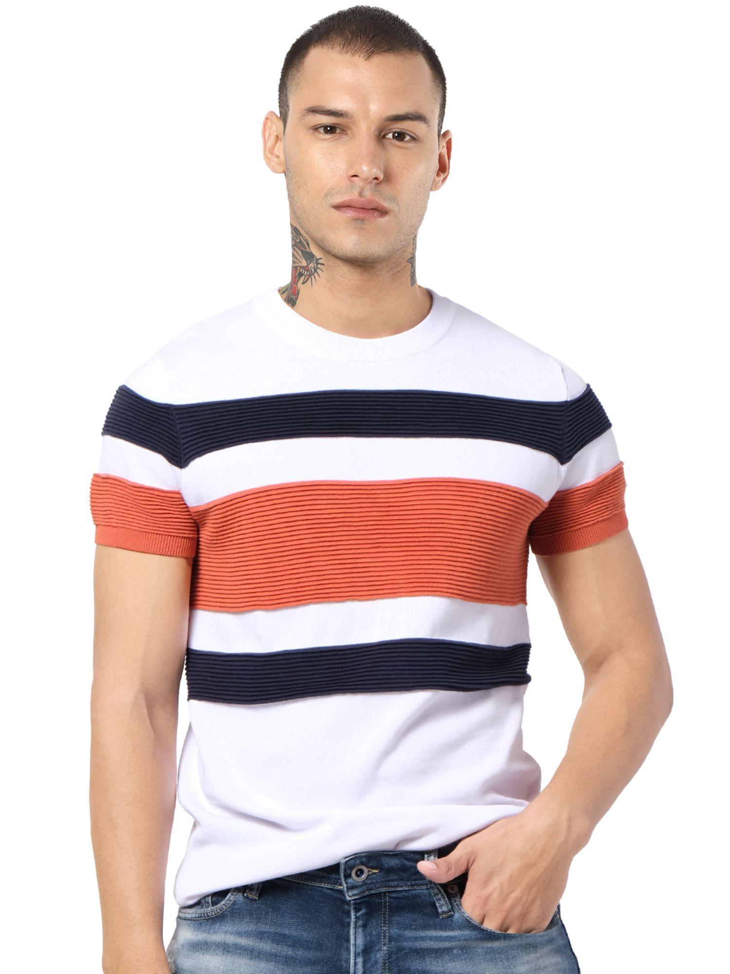 white stripes t-shirt