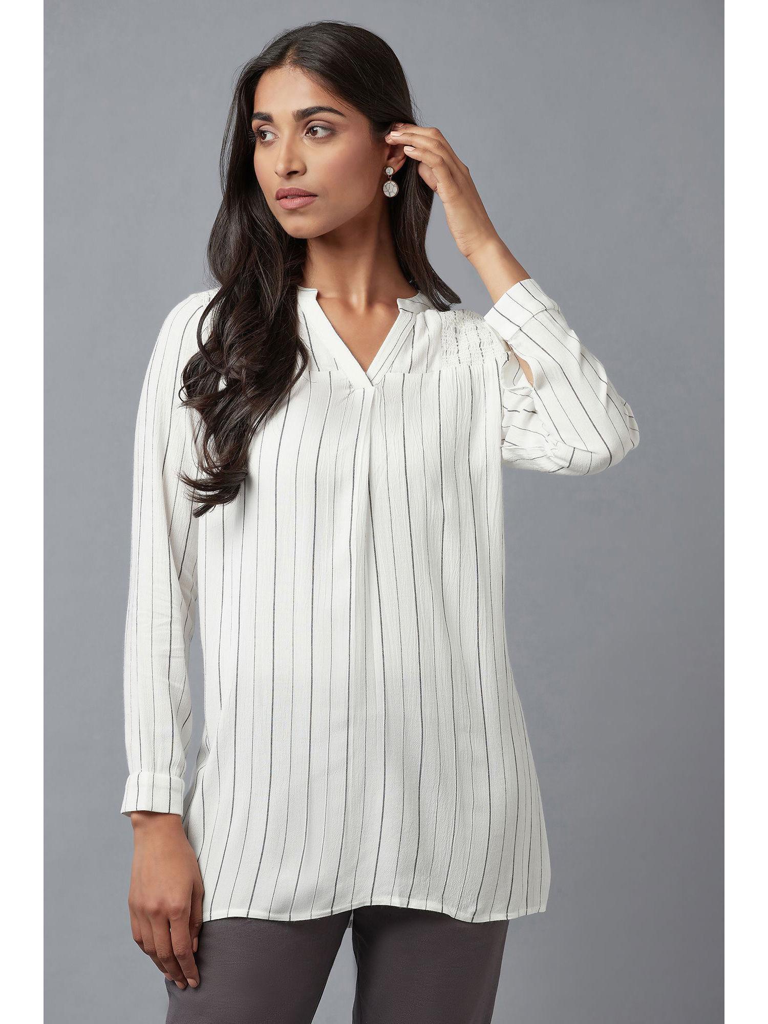 white stripes tunic