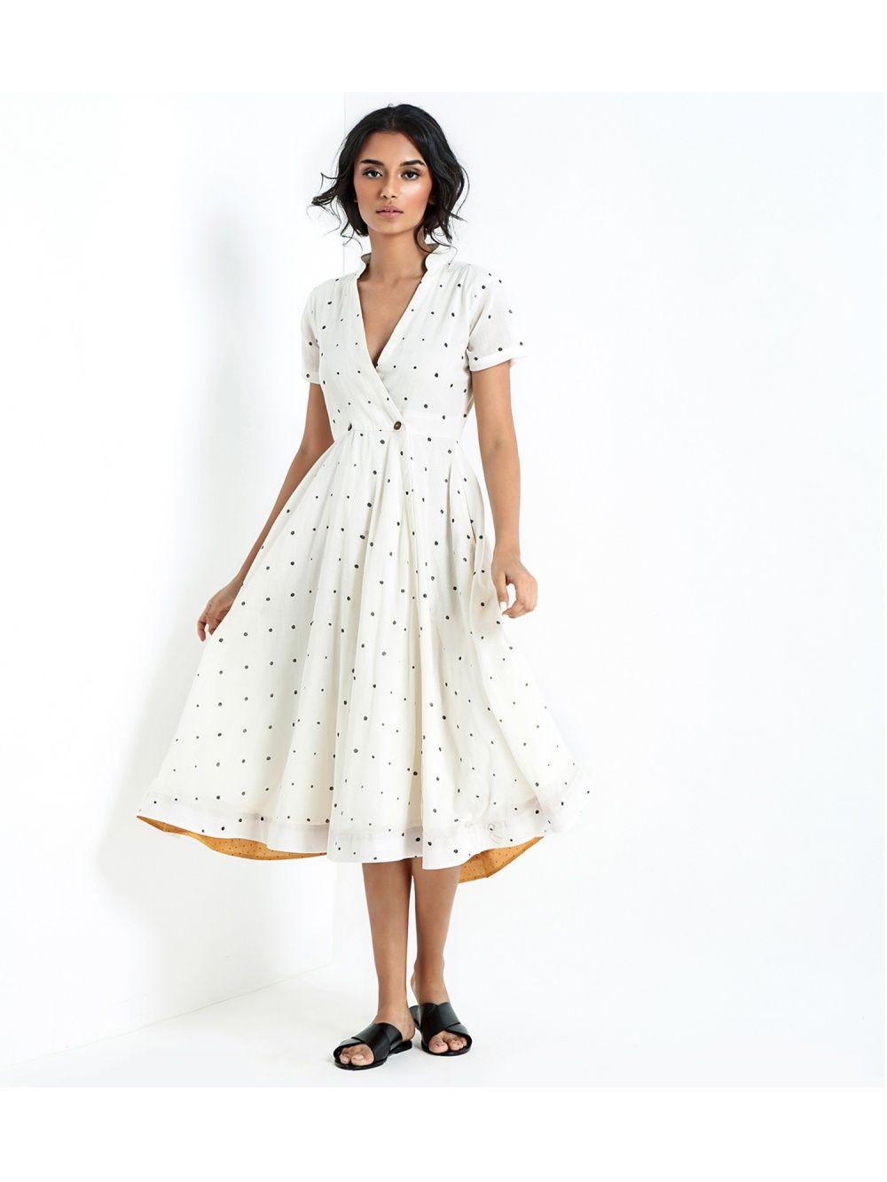 white sunny trails dress