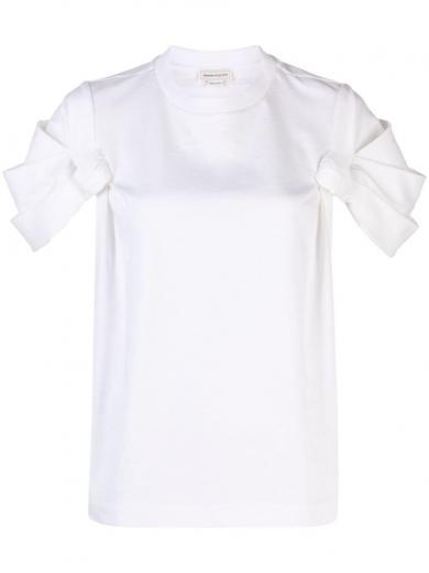 white t-shirt with knot