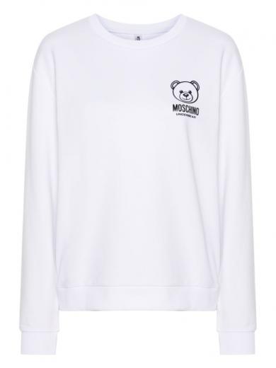 white teddy bear motif sweatshirt