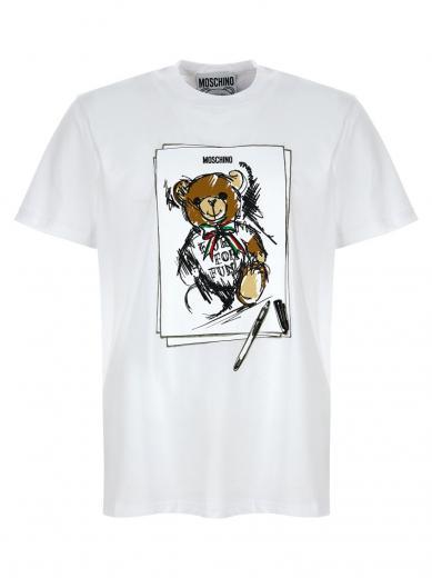 white teddy print t-shirt