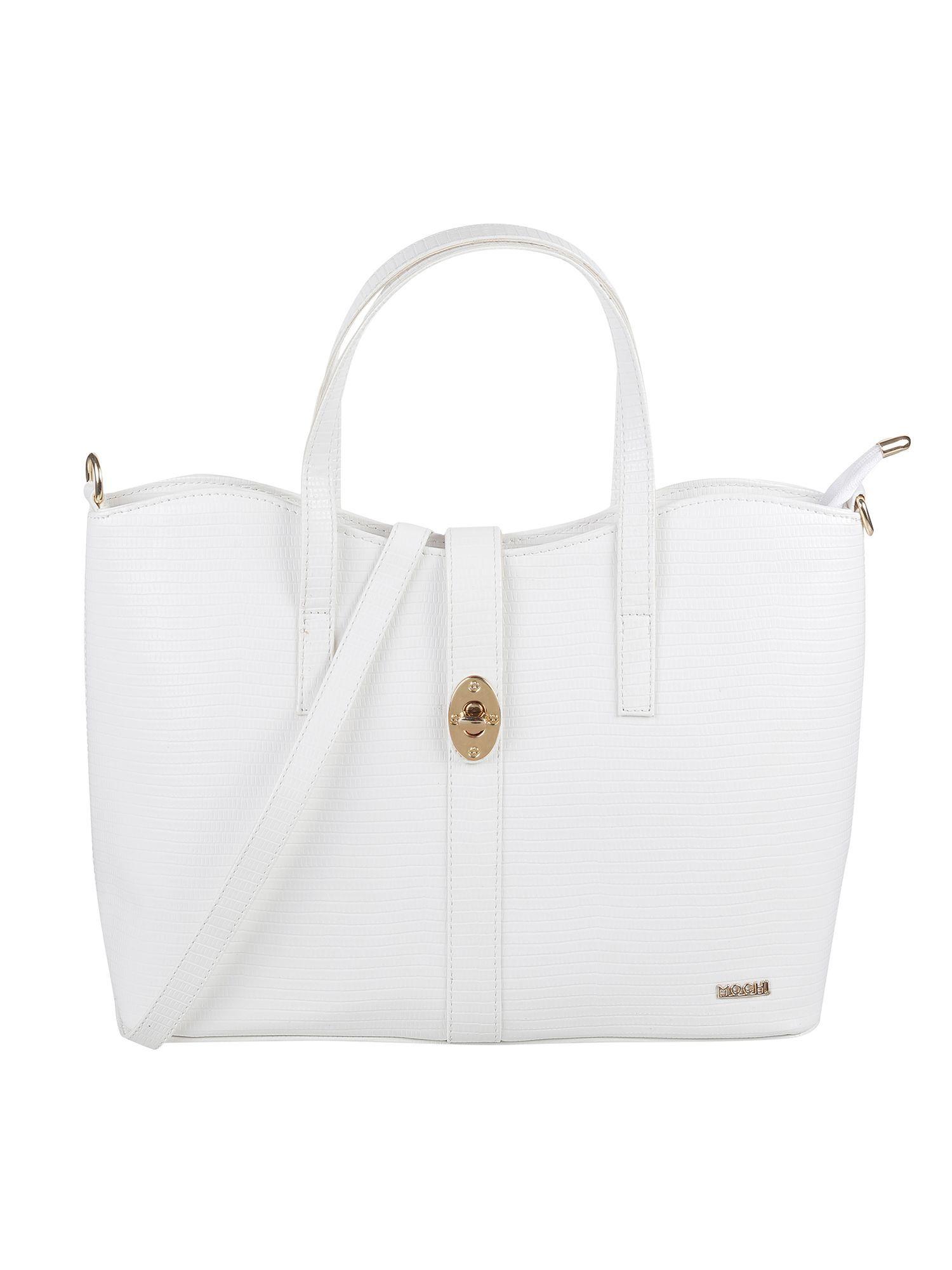 white textured handbag for women (m)