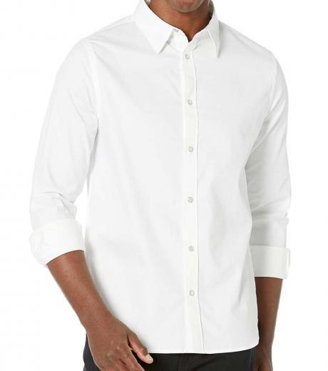 white textured jacquard shirt