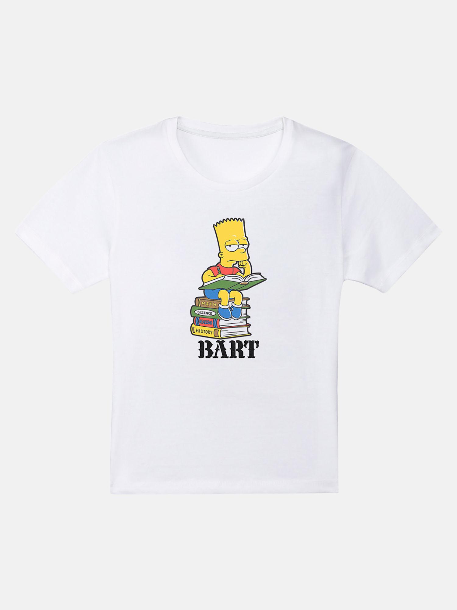 white the simpsons printed t-shirt