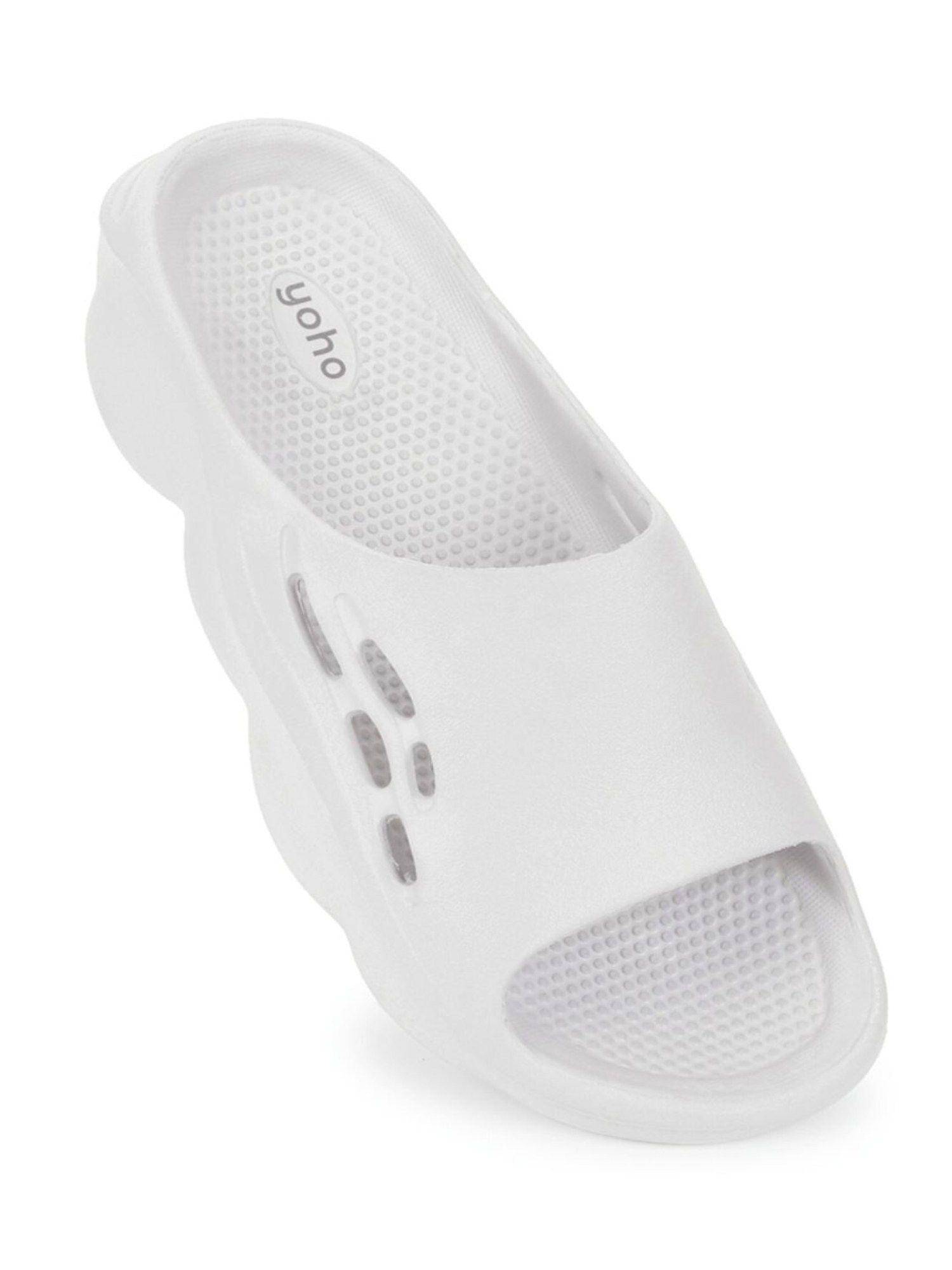 white trending design anti-slip sole sweat free super flexible dolphy eva sliders