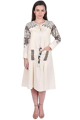 white tribal embroidered tunic