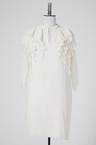 white tunic with frills