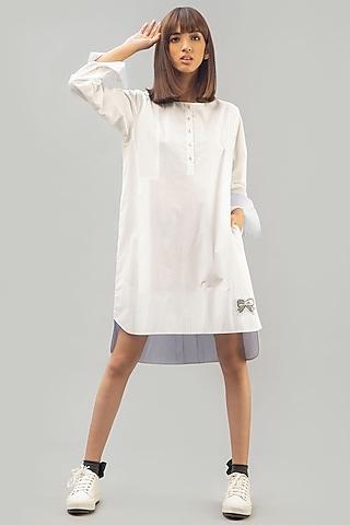 white tunic with pop art detailing