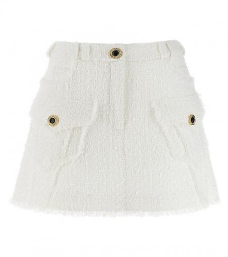 white tweed mini skirt