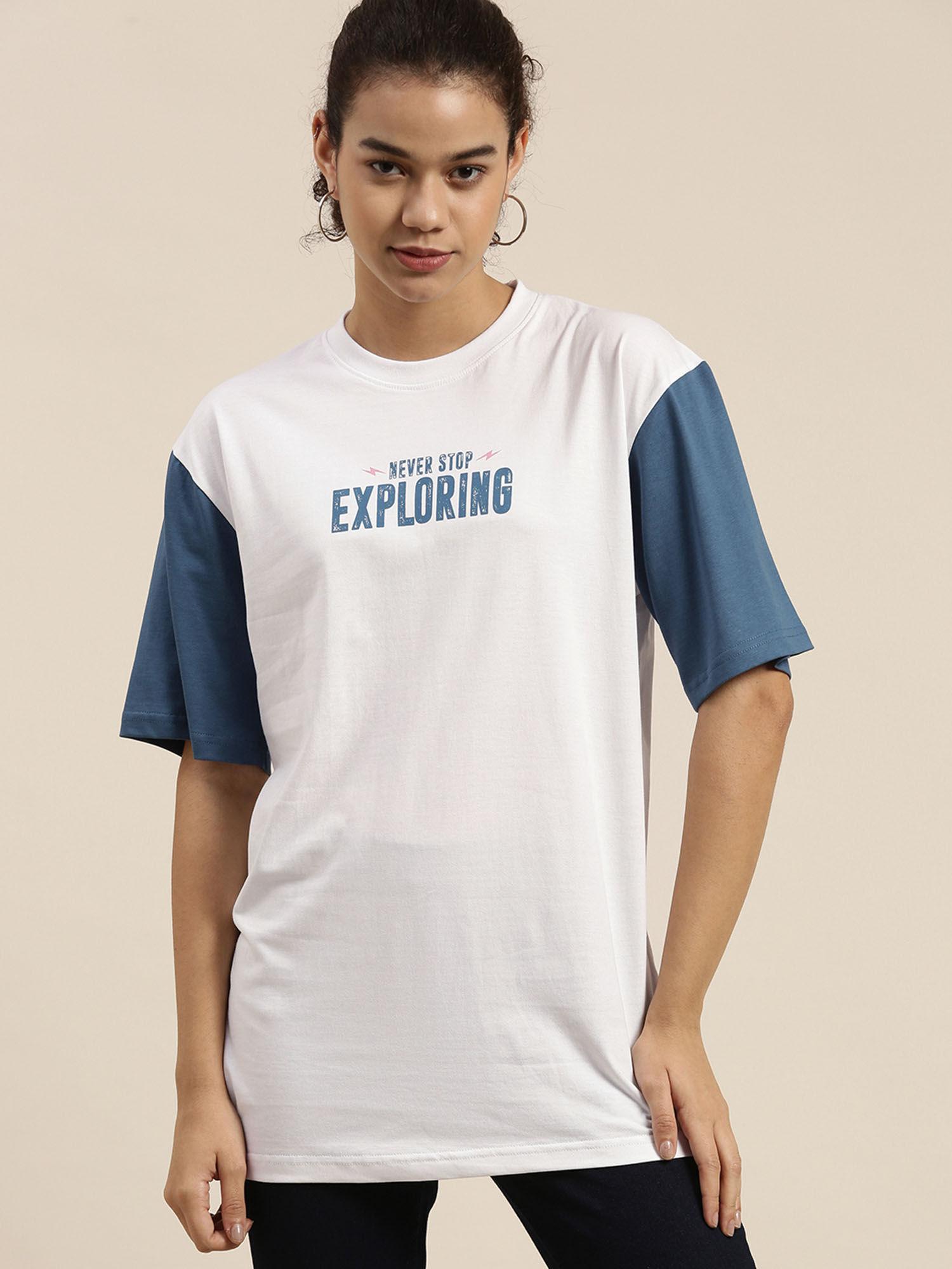 white typographic oversized t-shirt