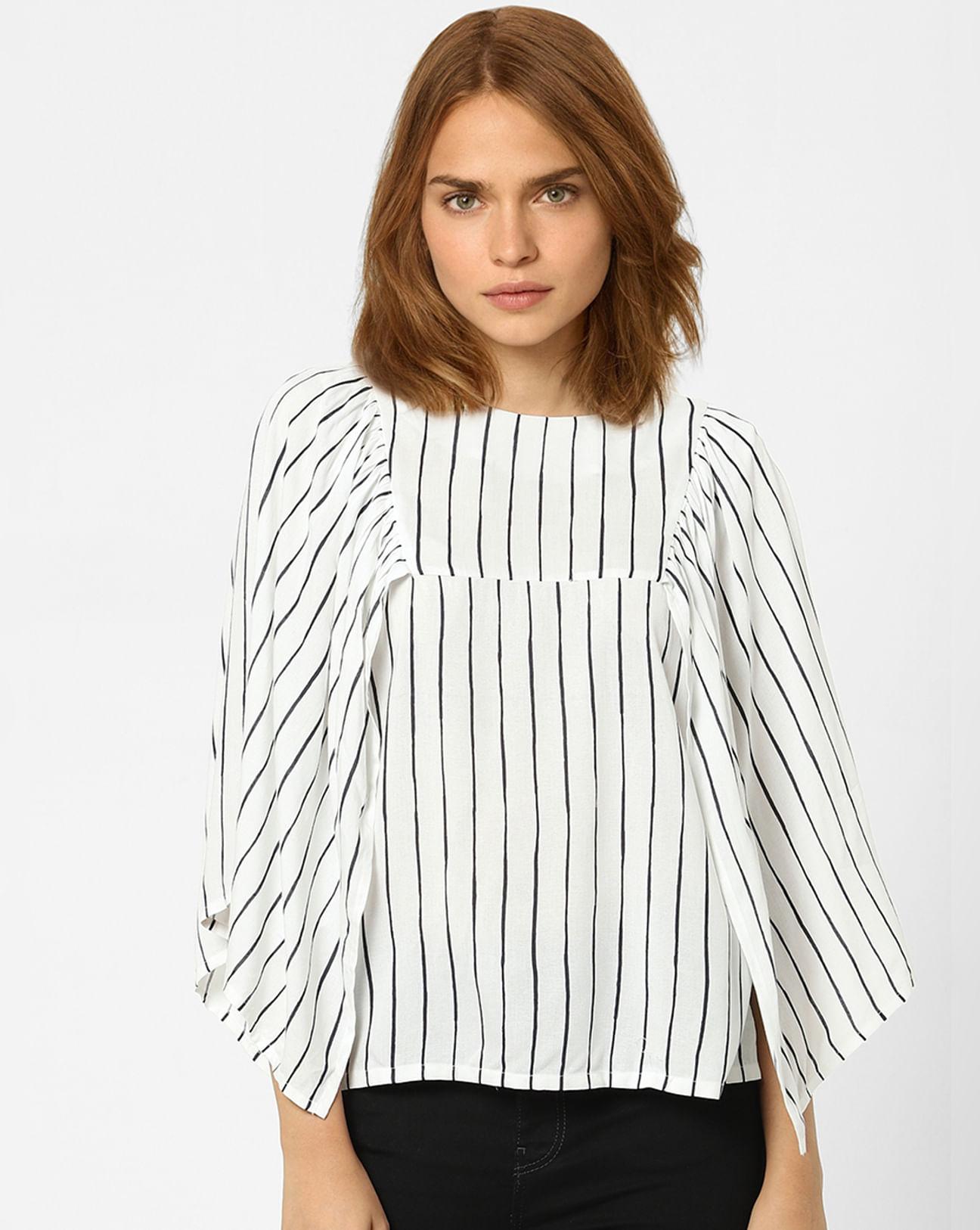 white vertical stripe top