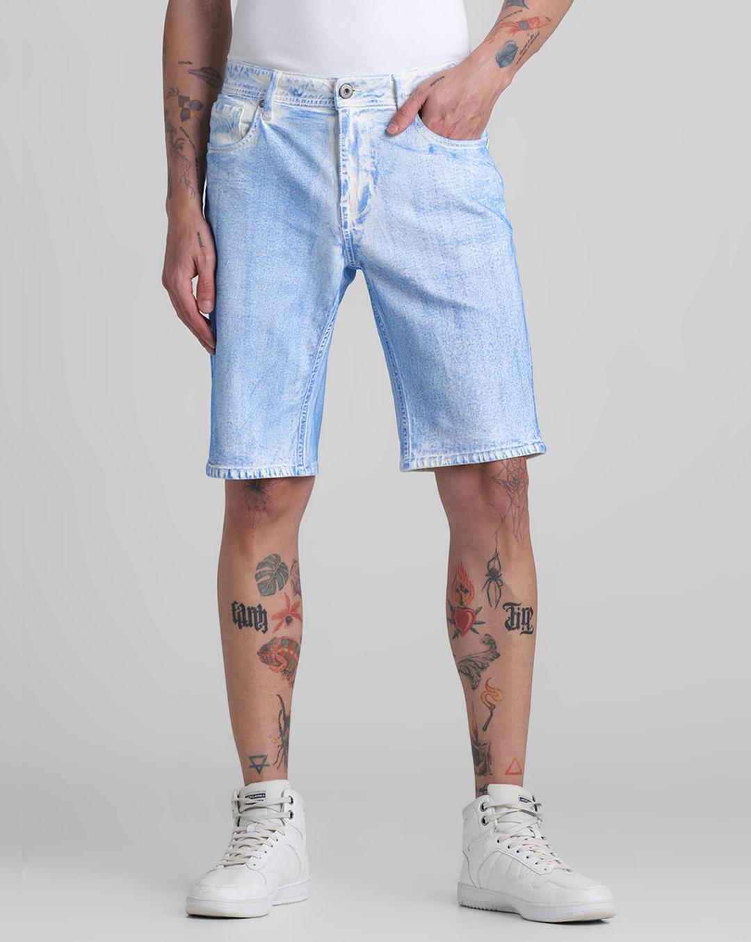 white washed co-ord set denim shorts