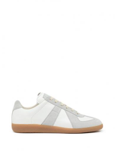 white white beige replica leather sneakers