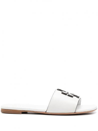 white white eleanor leather flats