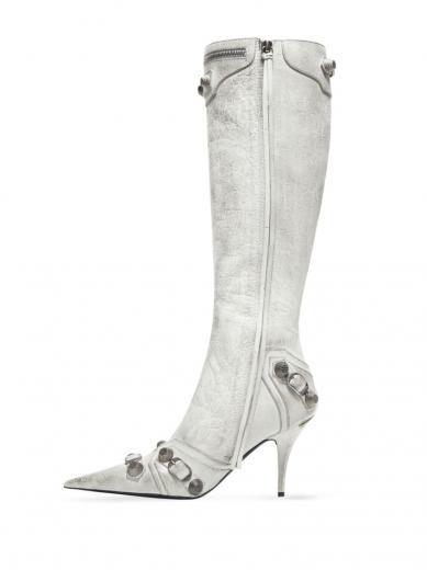 white white leather boots