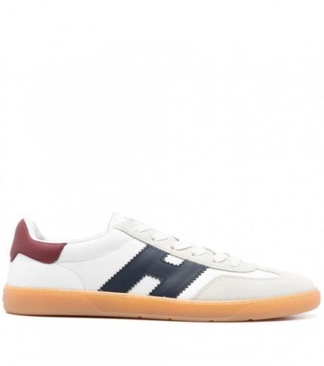 white white red cool leather sneakers