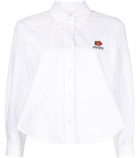 white white slim fit logo shirt