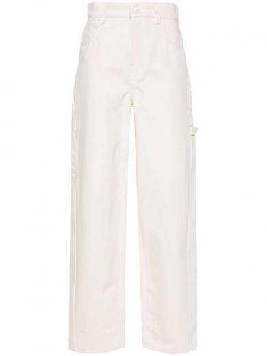 white wide-leg cotton trousers
