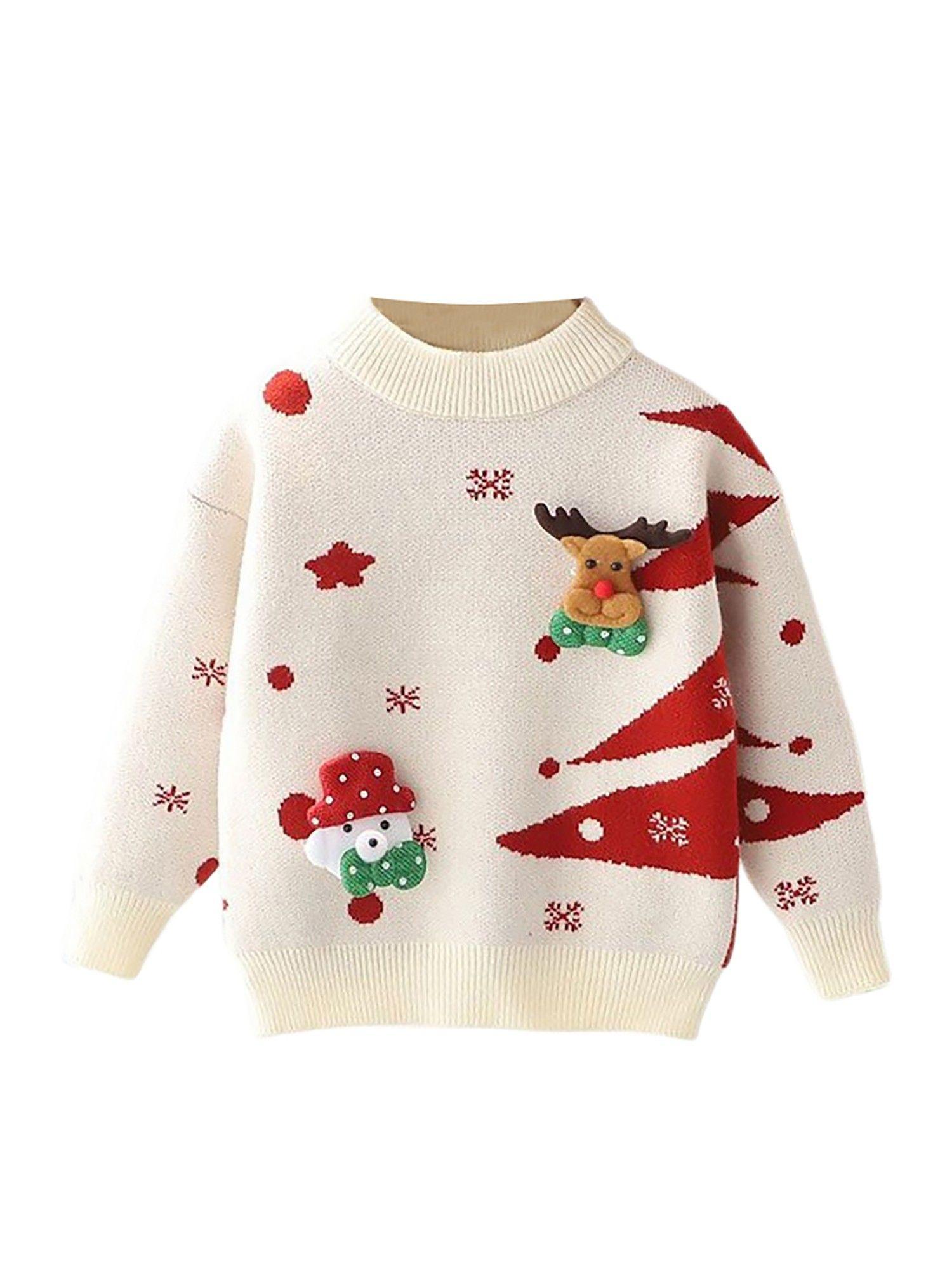white with red xmas tree warmer sweater