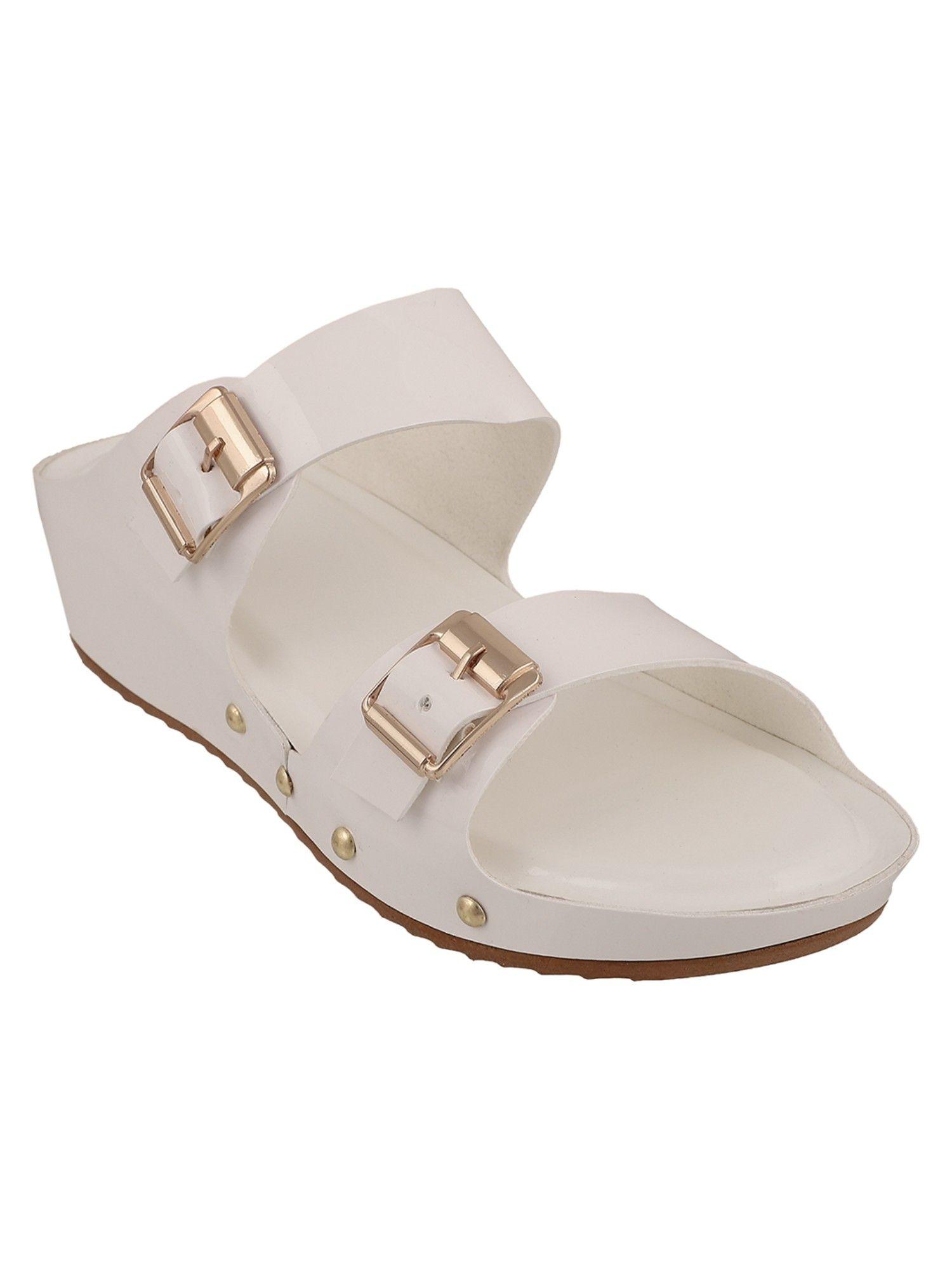 white women solid sandals