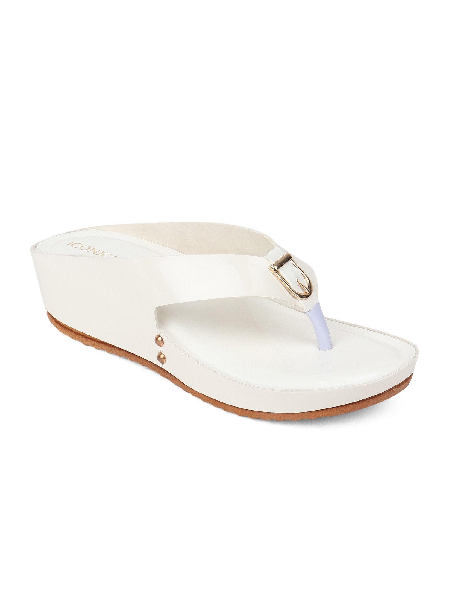 white women solid sandals