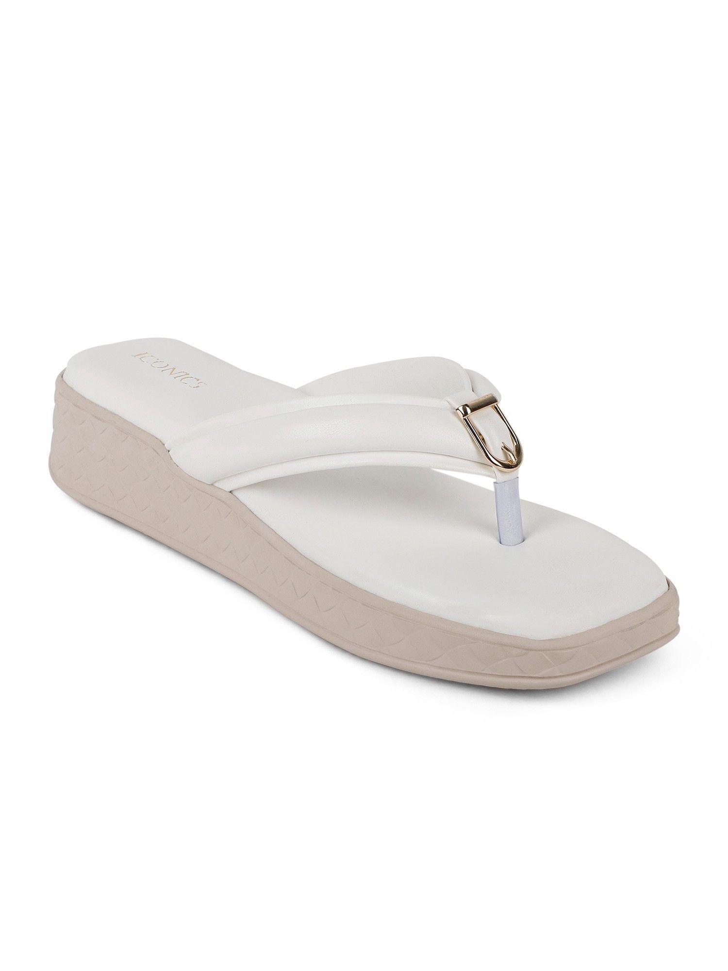 white women solid sandals